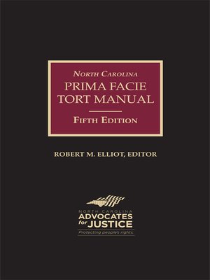 cover image of North Carolina Prima Facie Tort Manual